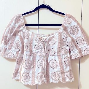 Pink embroidery top